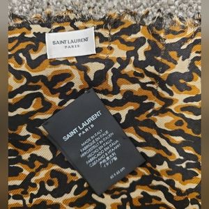 Saint Laurent Leopard Camoflouge Banadana Scarf
